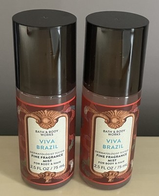 Two Travel Size Bath & Body Works Viva Brazil Fine Fragrance Mists
