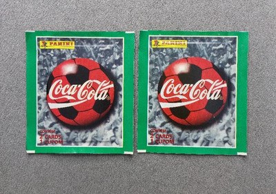1997 2x Panini Coca-Cola Futcards 1997 SEALED card Packs