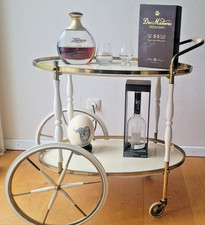 Servierwagen, Barwagen Teewagen Rarität  antik  vintage aus Messing/Glas weiss 