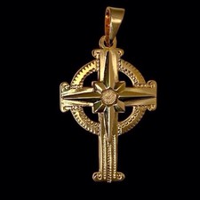 Ancienne Croix Pendentif de Protection Plaqué Or État Neuf De Stock Bijouterie 3