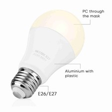 E27 LED Neon Light Bulb Soalr Powered Wall Mounted Multipurpose For Garages FIS