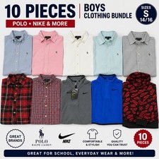 Boys Clothing Bundle Polo Ralph Lauren Nike Hoodies Shirts Size S 14 16 10 Pc