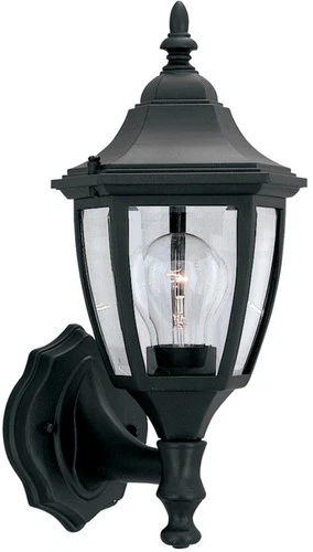 Designers Fountain 2462-BK Black 1-Light 7" Cast Aluminum Wall Lantern - Picture 1 of 12