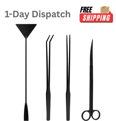 tifanso 4 in 1 Aquarium Aquascape Tools Kit Tweezers Scissors Scraper