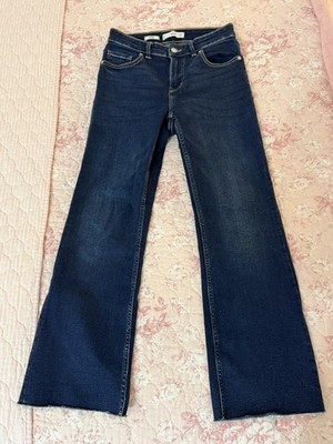 Mango Women s 2 Sienna High Waist Bootcut Jeans Blue Dark Wash Denim 