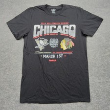 Chicago Blackhawks Shirt Mens Small Black NHL Hockey 2014 Stadium Series Reebok