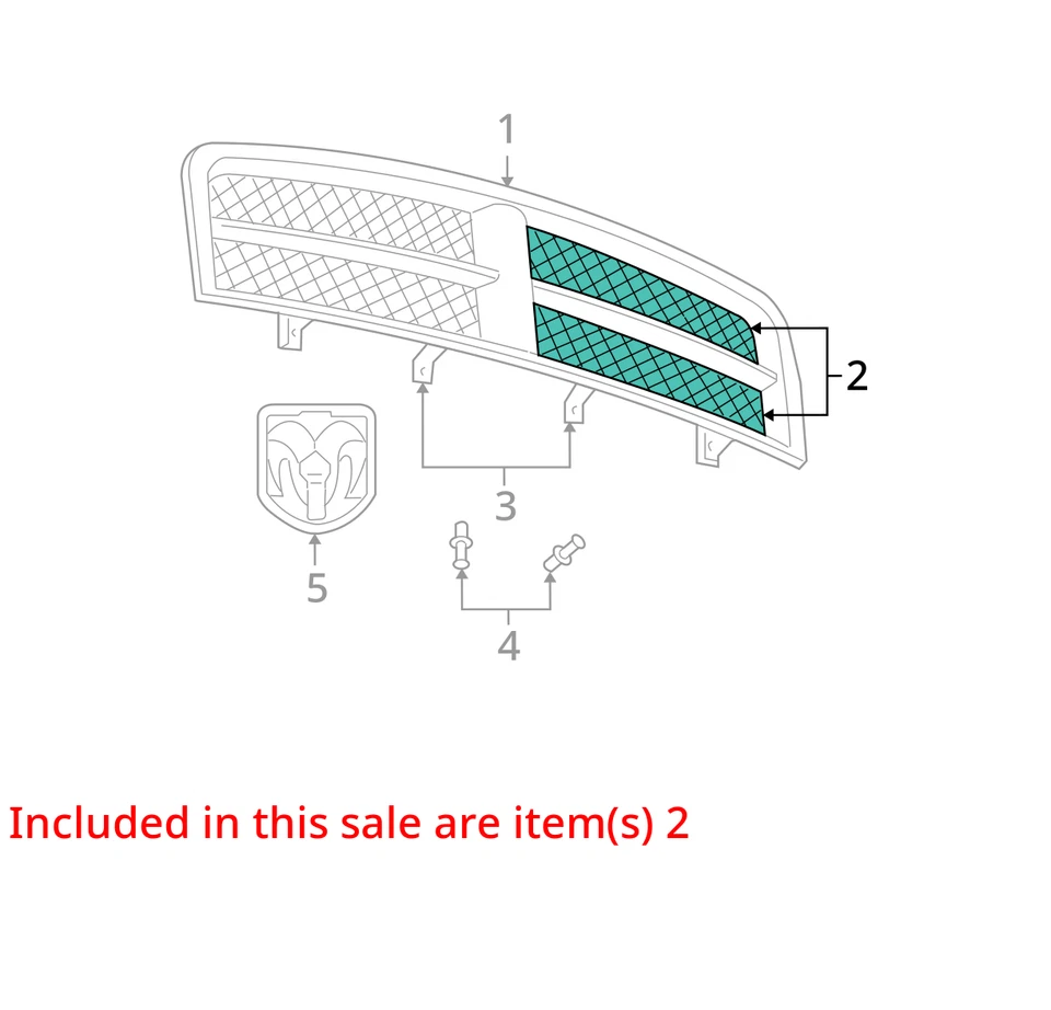 PANEL DE REJILLA DERECHA DODGE DURANGO 04-06 5114518AB - NUEVO OEM Foto 3 de 4