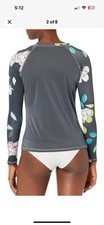 Kanu Surf Women's Keri Long-Sleeve UPF 50 Rashguard, Darren Navy XS Extra Small