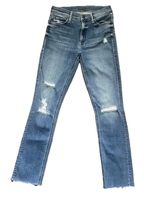 MOTHER Mid Rise Dazzler Ankle Fray Jeans Women s 26 Weekend Warrior Distressed