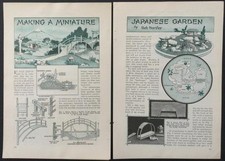 “Making a Miniature Japanese Garden” 1930 HowTo PLANS Bridge Bonsai Landscape