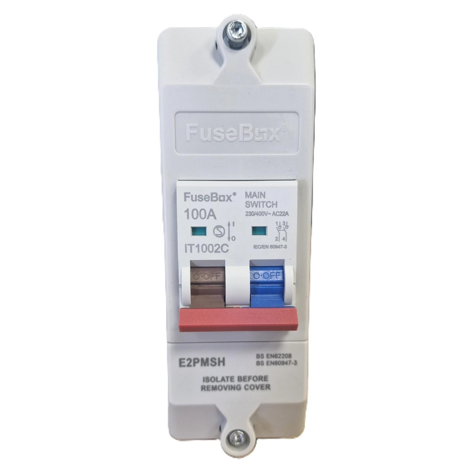 FuseBox E2PMSH 100A DP Meter Isolator Switch Double Pole Main Switch