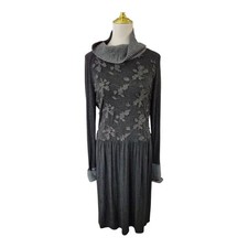 Max Mara Weekend Size L Jersey Dress Grey Wool Blend