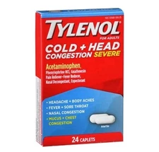 TYLENOL Cold Head Congestion Severe Caplets  24 Caps By Tylenol 11/2025