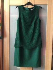 PER UNA bottle green DAHLIA MILAN dress with lace overlay, Size UK 8, BNWT