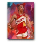 Spud Webb Art Card Limited 7/50 Edward Vela Signed (Atlanta Hawks)