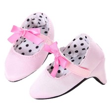 Newborn Baby Girls Princess Shoes with High Heels 3-6 Months Infant, Pink