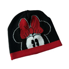 Girls Youth Disney Winter Hat Minnie Mouse One Size Black Red Winter Ski