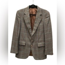 vintage Aquascutum of London Glen Plaid wool brown tweed sport coat blazer