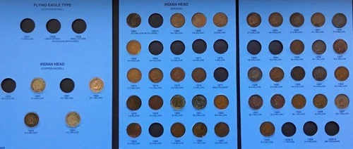 INDIAN HEAD CENT 1860-1908 41 Coin Set Historic Penny Collection in Album MR1