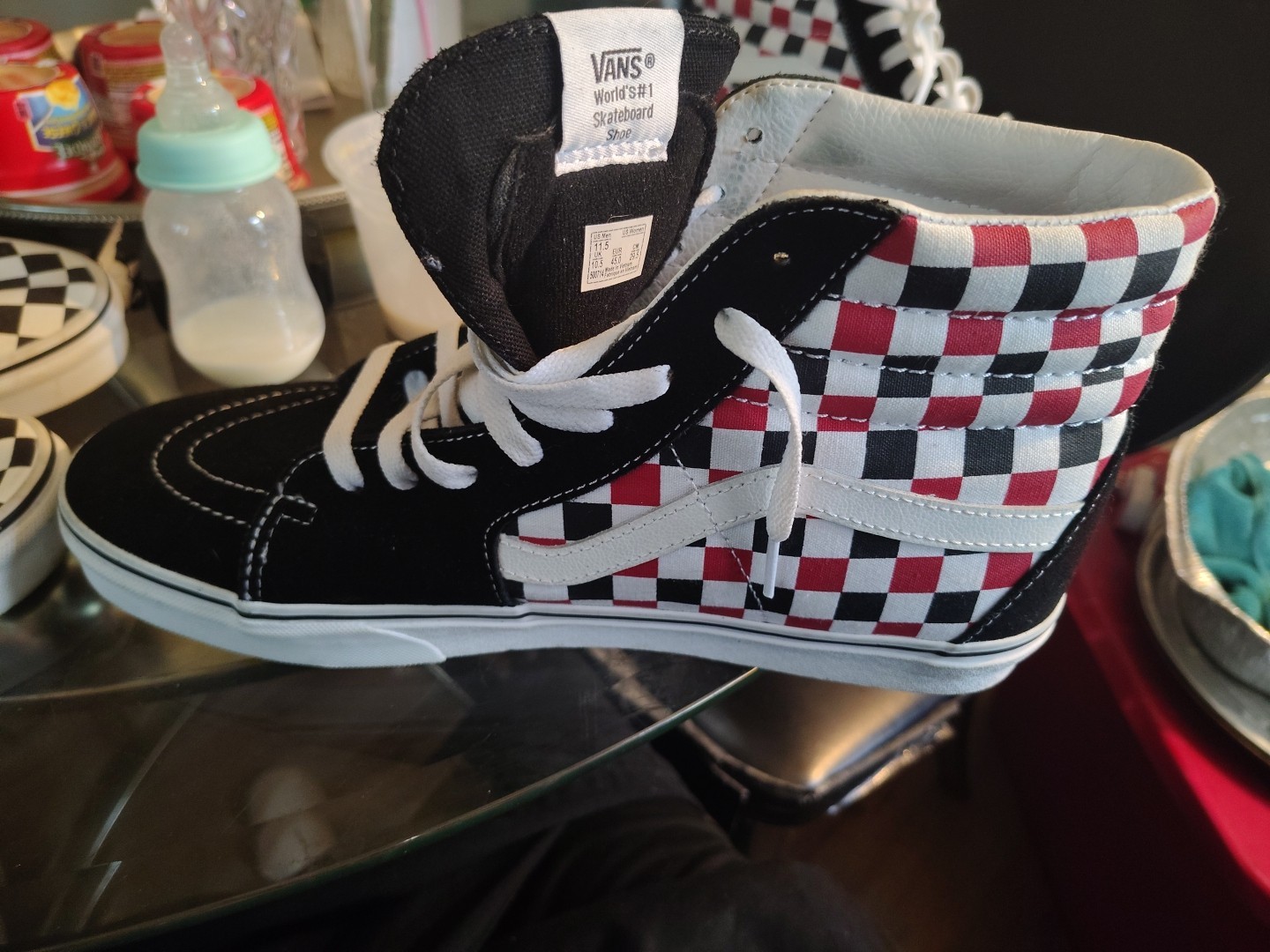 VANS Sk8-High Flame Skull Sneakers in Size 11