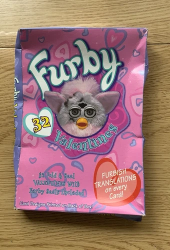 Vintage Furby Valentines 32 Fold & Seal TIGER Electronics 1999 Sealed Dented Box