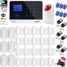 O06 APP WiFi GSM Wireless Home Security Alarm System+Amazon Alexa+Strobe Light