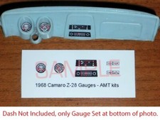 1968 CHEVROLET CAMARO Z28 GAUGE FACES for 1/25 scale AMT kits  PLEASE READ DESC