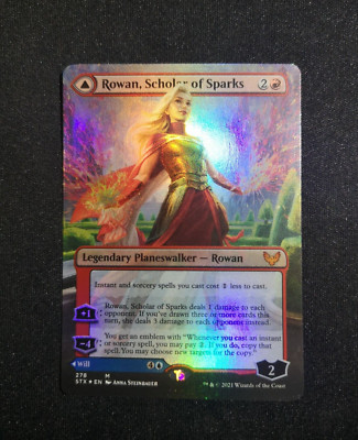 Rowan, Scholar of Sparks // Will - Borderless FOIL - Strixhaven (Magic/MTG)