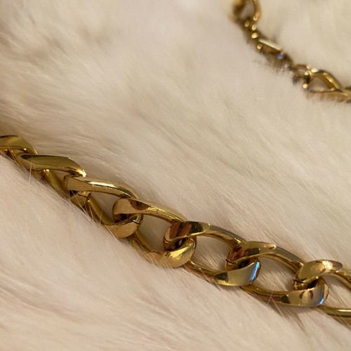 Vtg Napier Cuban Link Necklace Gold Tone Chunky Punk Goth Grunge Hip Hop 5216 - Picture 6 of 8