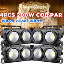 4pcs 200W COB LED Par Light DMX DJ Audience Blinder Light Warm Cool Nature White