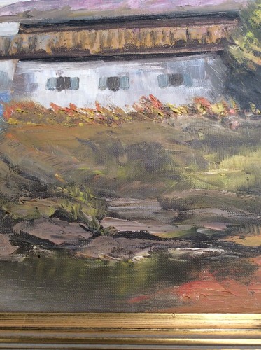 V W Swain paesaggio pittura a olio incorniciata negozio d'arte Welker Heidelberg - Foto 5 di 12