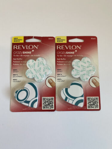 2- Revlon Crazy Shine Nail Buffer Filer Nails To Go Manicure 80641