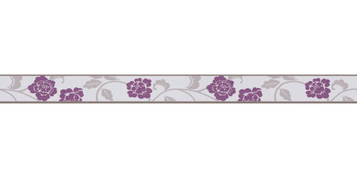 Tapetenborte Borte Blüten Blatt hellgrau selbstklebend 2820-26 (41,56€/1qm) - Bild 1 von 3