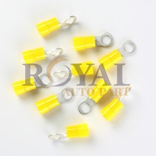 10 Yellow 4 Gauge 3/8 Vinyl Ring Terminals Connectors Eyelets