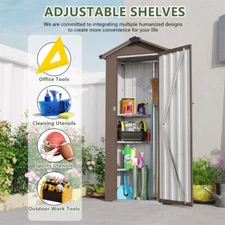 2.5x1.4FT Outdoor Metal Storage Shed w/Adjustable Shelves,Backyard Garden Patio