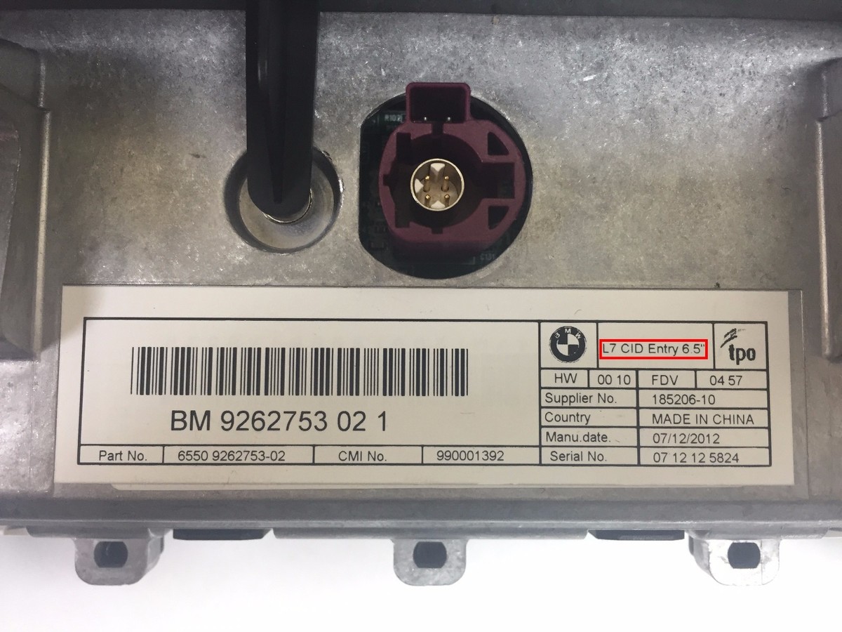 BMW 3 Series navigation display screen BMW F30 F31 F34 L7 CID