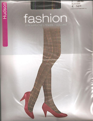 Hudson ''Tartan'' semi-blickdichte Strumpfhose schwarz mit 4-farbigem Karomuster