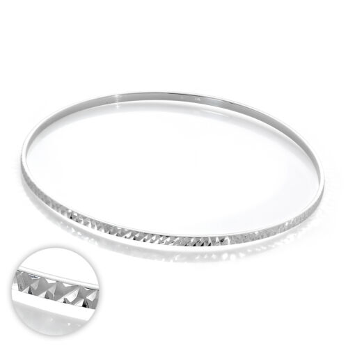 Sterling Silver Diamond Cut 66mm Stacking Bangle Adult Bangles - Afbeelding 1 van 2