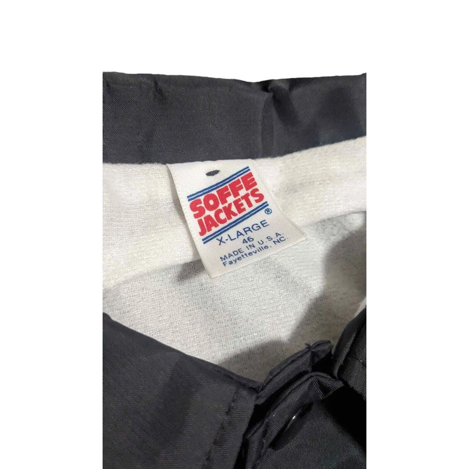 Soffe XL Blank Black Lined Snap Windbreaker Breakaway Track Jacket Vintage 80s - Image 2 of 4