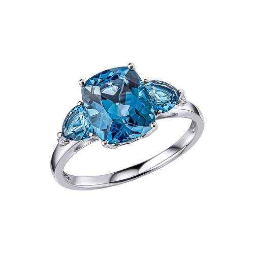 Bague En Topaze De Londres Argent Massif - Taille 57, Pierre Ovale 20x16x8 Mm