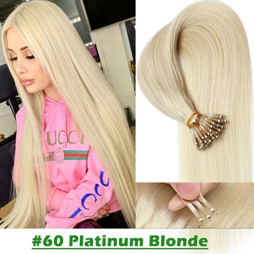 AAAAA+ Thick 1G Nano Ring Tip Russian Remy Human Hair Extensions 200G Full Head - Picture 32 of 46