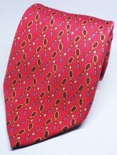 NWOT Men's Brooks Brothers Country Club Red Tennis Geometric Silk Tie USA