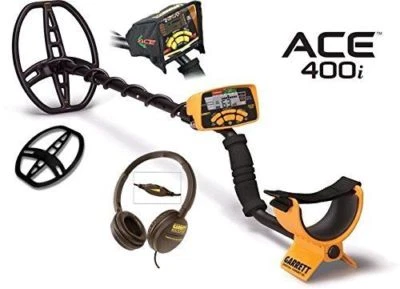 METAL DETECTOR GARRETT ACE 400i CERCAMETALLI 10KHZ+CUFFIE COPRIPIASTRA COPRIDISP