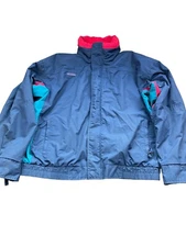 Vintage 90s Columbia Bugaboo Mens Large Jacket Shell Only Retro Ski Colorblock