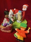 7 PCs Vintage Christmas Ornament Santa Glass Porcelain Plastic Estate Find — photo 2