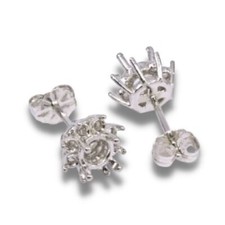Round Cluster Pre-notched Earring Mountings