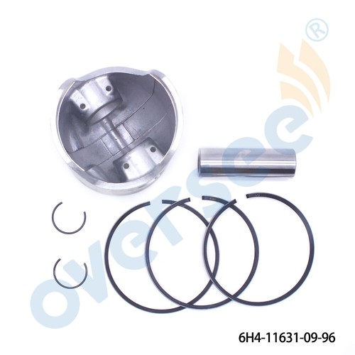 6H4-11631-09-96 Piston Kit 3 Rings STD For Yamaha Outboard 2t 40/50HP 3 Cylinder - Picture 4 of 6