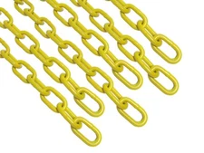3/16" Yellow Powder Coated Chain 100 FT Grade 30 for Safety Barrier Gate Fence