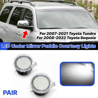 2X Umfeldbeleuchtung Außenspiegel Pfützenlicht Spiegel für Toyota Tundra Sequoia