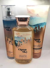 BATH AND BODY WORKS OPEN SKY BODY MIST, WASH  CREAM SET OF 3 